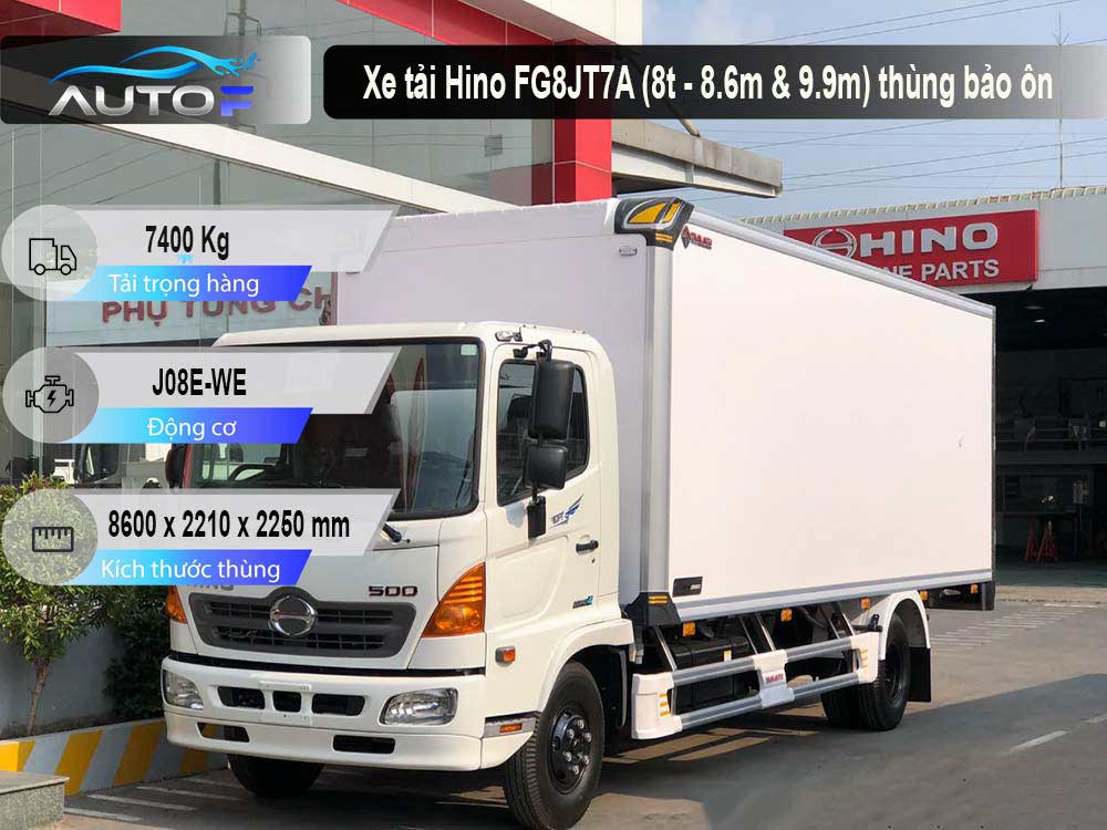 Xe tải Hino FG8JT7A (8t - 8.6m & 9.9m) thùng bảo ôn